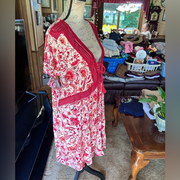 TORRID Mini Gauze Lace-Up Skater dress with pockets size 4X. - Picture 8 of 16